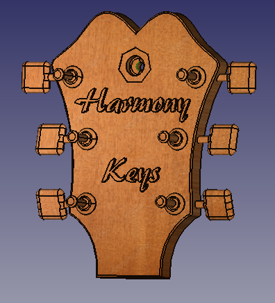 Vægmonteret Nøgleholder i Guitarhoved Design