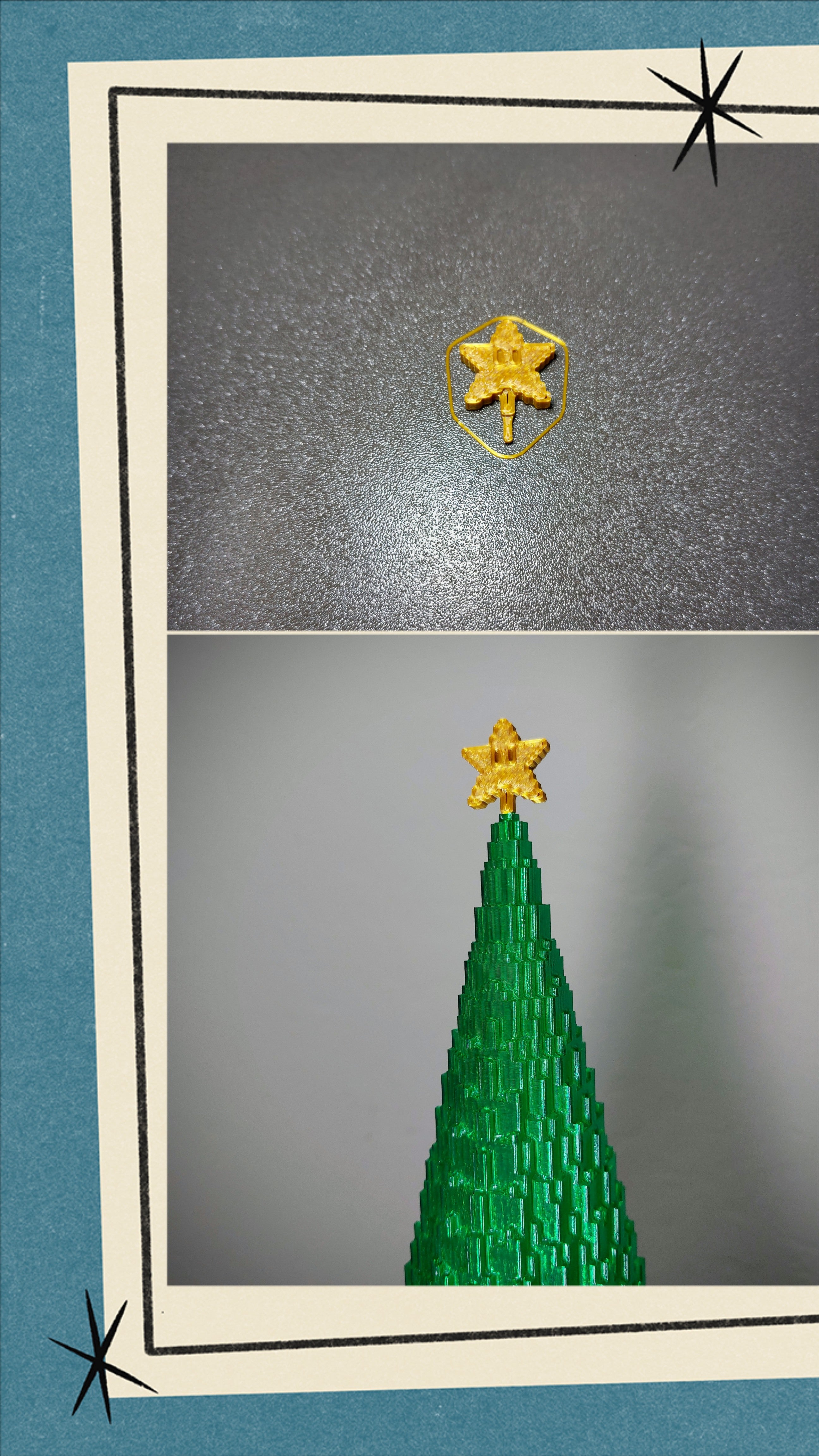Großer Pixel-Weihnachtsbaum mit LED-Teelichthalter