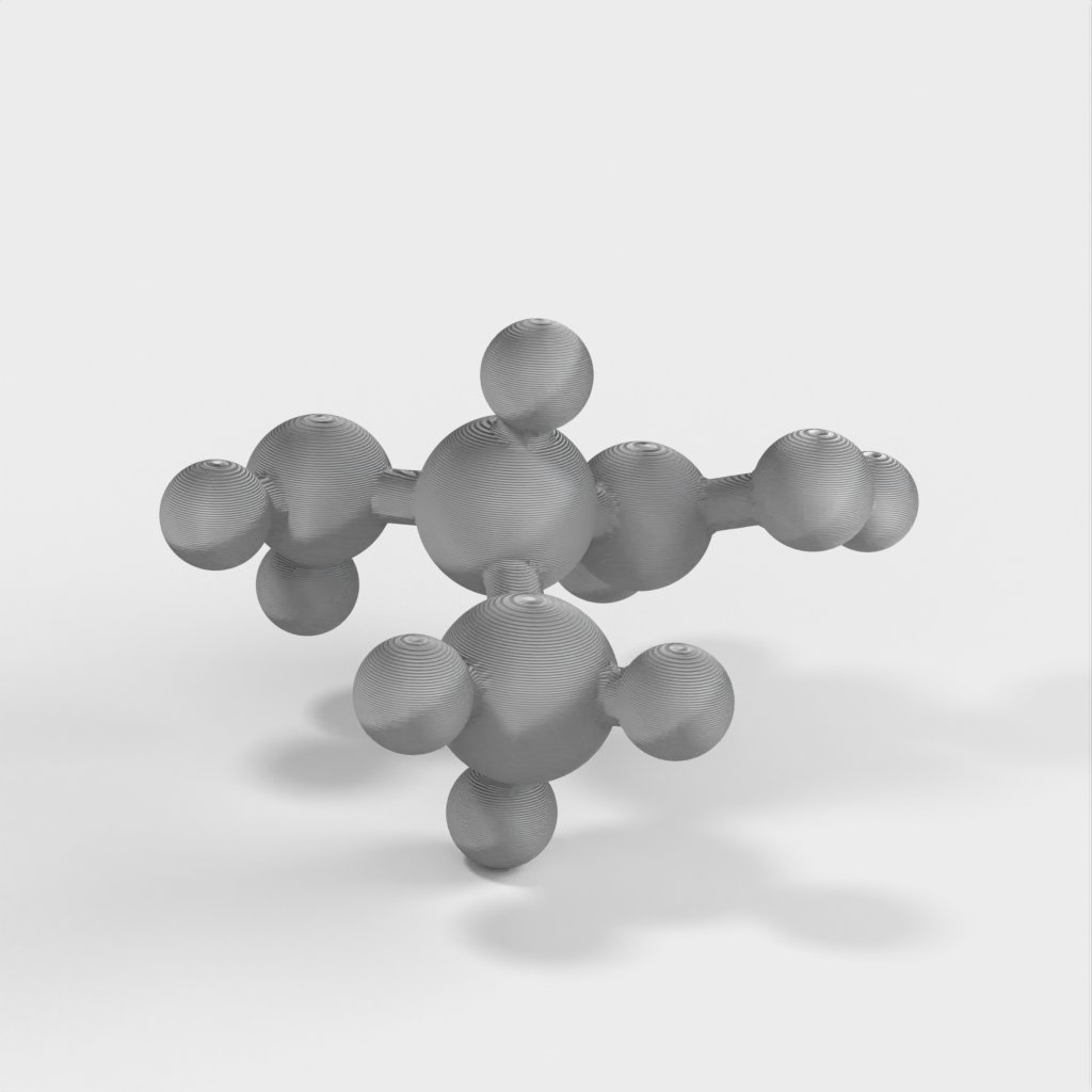Molekulares Modell von Alanin auf atomarer Ebene