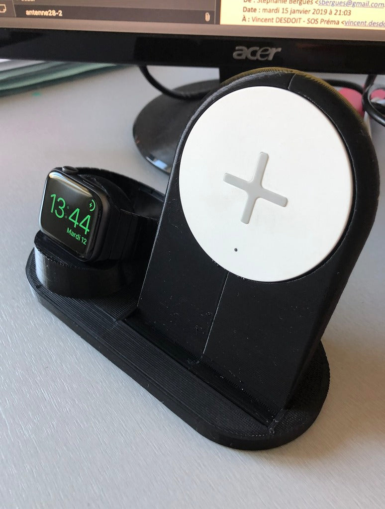 Runde Ladestation für iPhone 8 Plus und Apple Watch – kompatibel mit IKEA Rallen