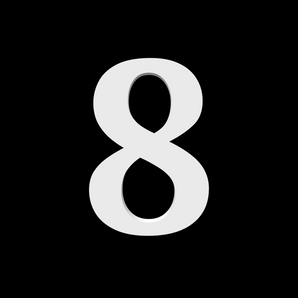 Hausnummer 8 – Noto Serif – 170 mm hoch – 10 mm tief