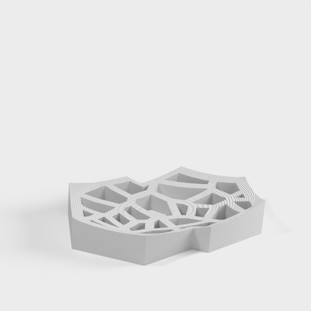 Voronoi-Seifenschale, entworfen in Tinkercad