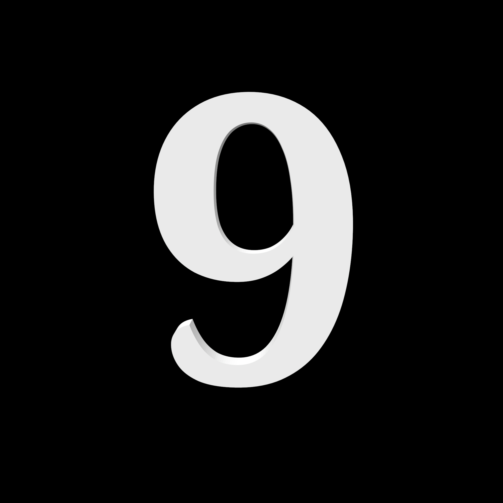 Hausnummer 9 – Noto Serif – 170 mm hoch – 10 mm tief