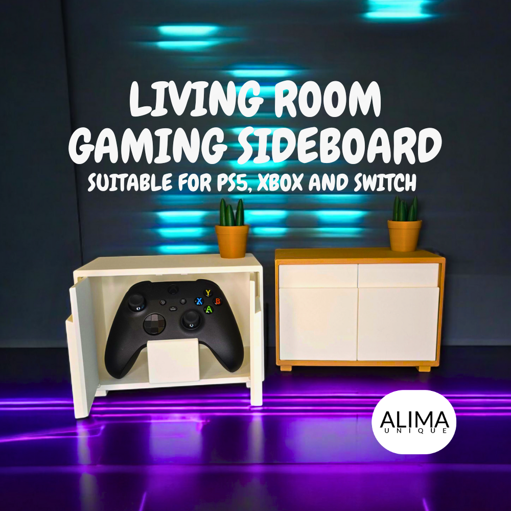 Moderne Gaming Sideboard til Stuen - Organisering af PS5, Xbox og Switch Controllere
