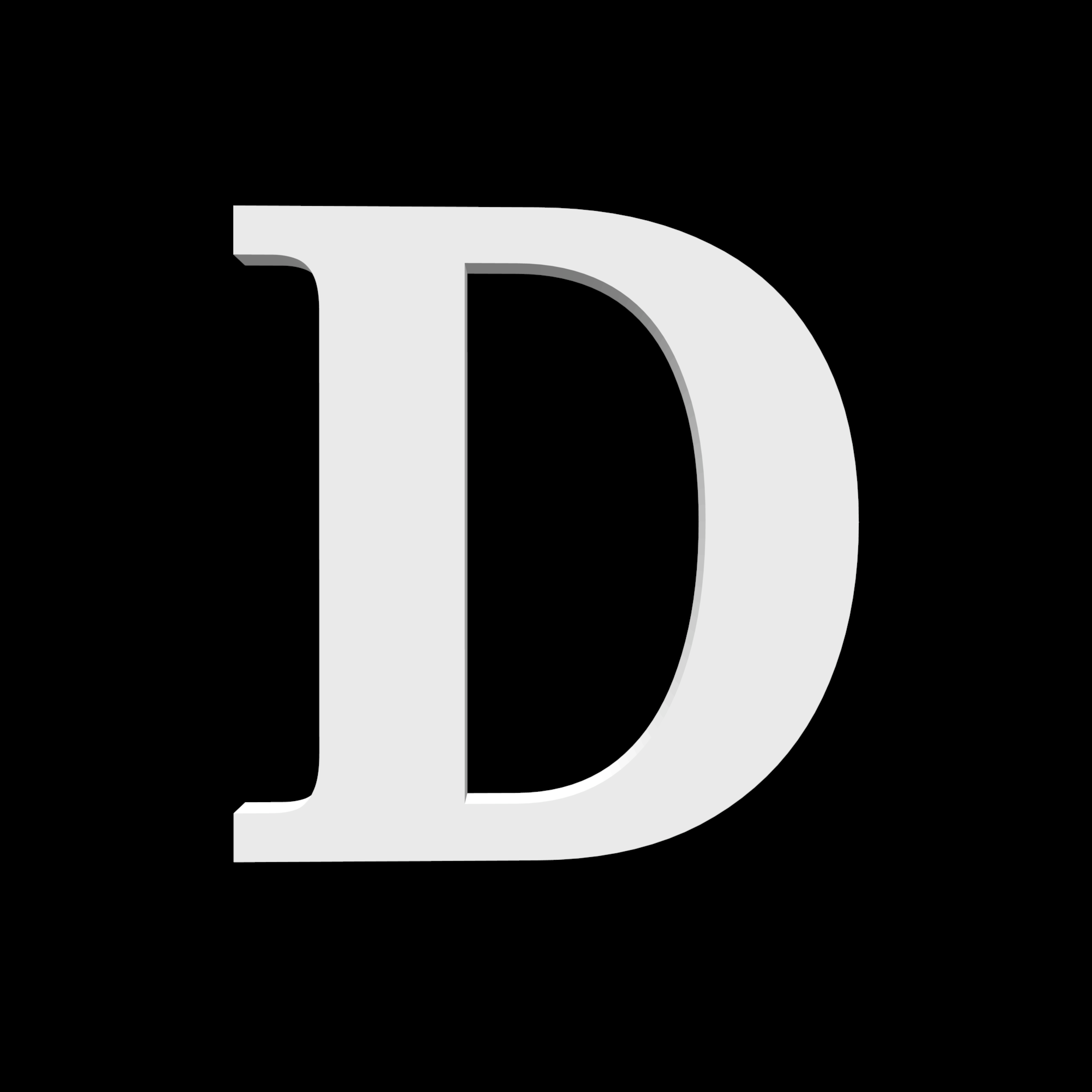 Hausbuchstabe D – Noto Serif – 170 mm hoch – 10 mm tief