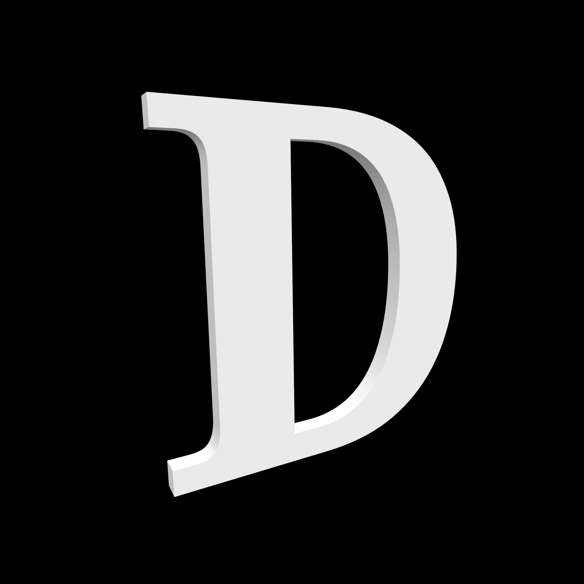 Hausbuchstabe D – Noto Serif – 170 mm hoch – 10 mm tief
