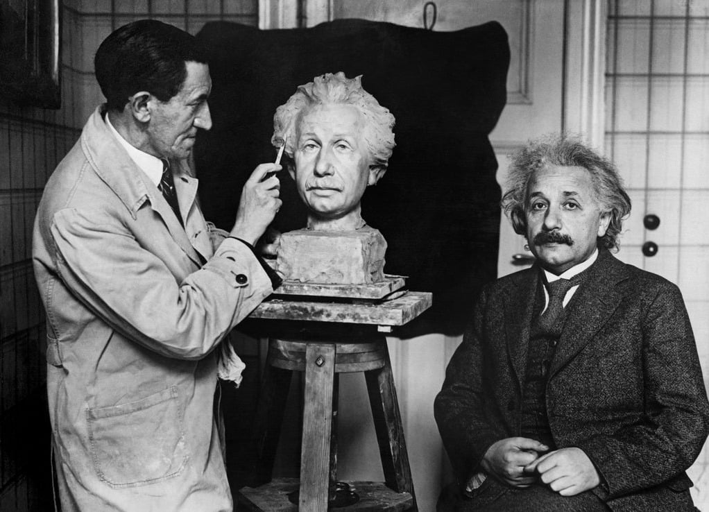 Albert-Einstein-Büste 3D-Scan – Bronzestatue zum Ausdrucken