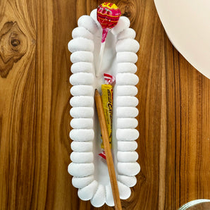 Modernes Pouf-Tablett zur Aufbewahrung und Dekoration