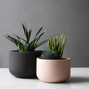 Minimalistischer runder Pflanztopf in modernem Design