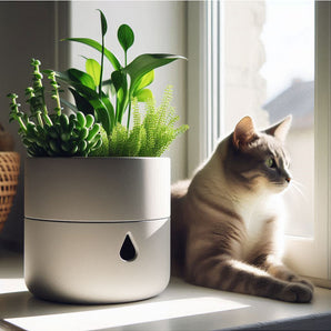Runder selbstbewässernder Blumentopf mit separater Wasserkammer
