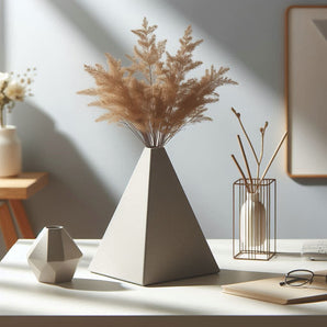 Moderne minimalistische Vase im pyramidenförmigen Design