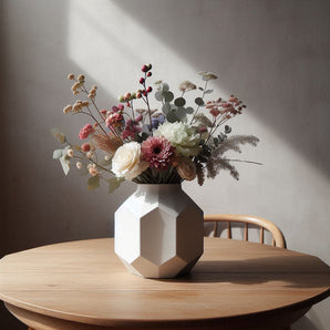 Moderne achteckige Vase für Blumen und Pflanzen