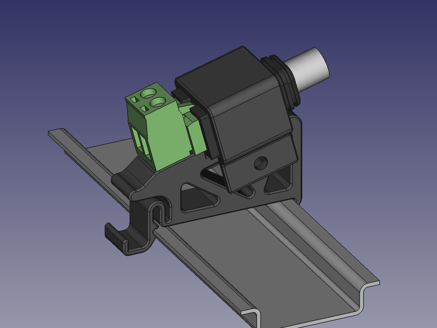 Hohlsteckeradapter für DIN-Schienenmontage