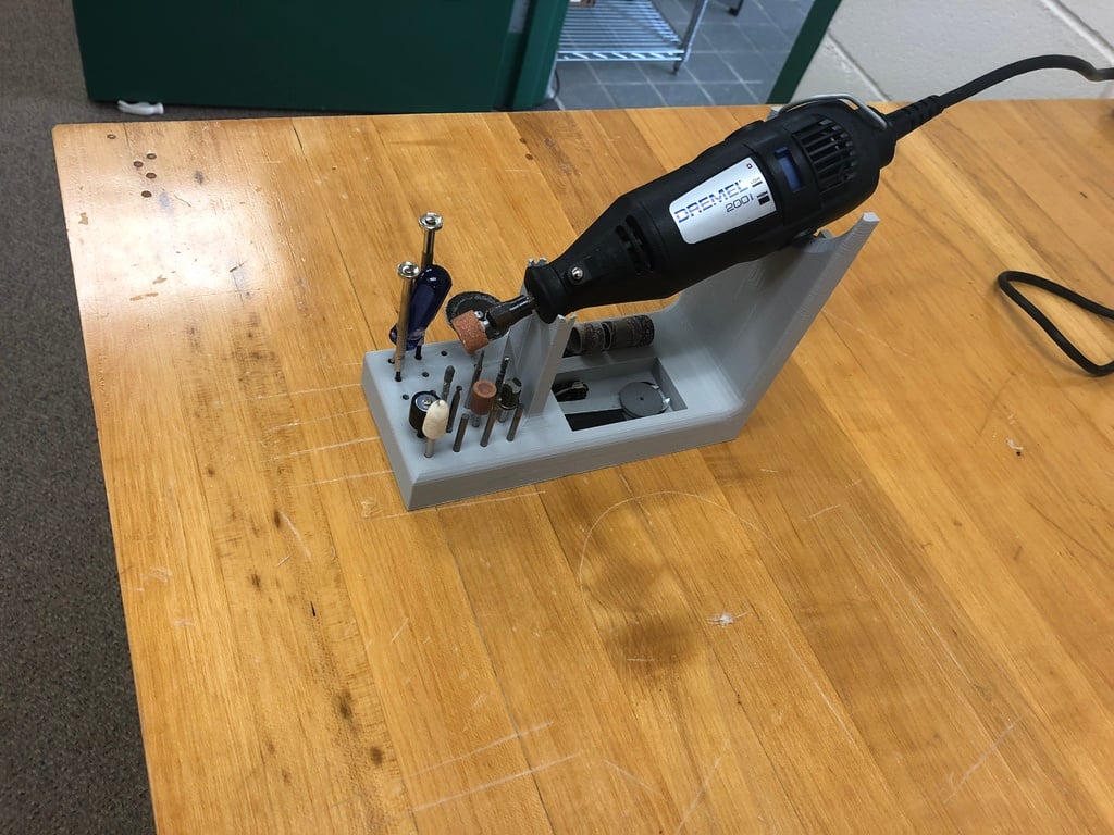 Dremel-Ständer mit Bit-Organizer und Kordelkranz