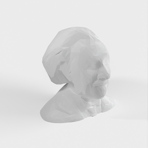 Low Poly Albert Einstein Büste/Skulptur