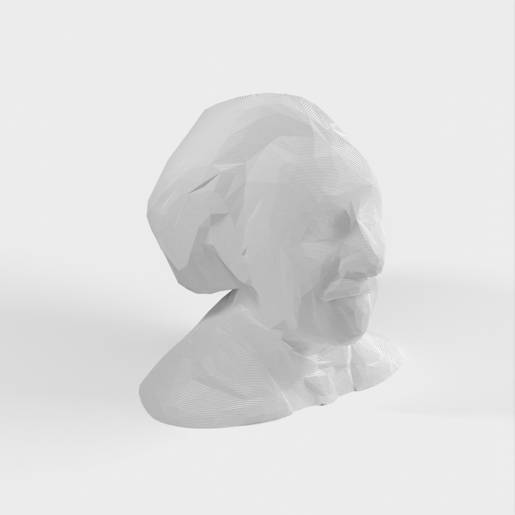 Low Poly Albert Einstein Büste/Skulptur
