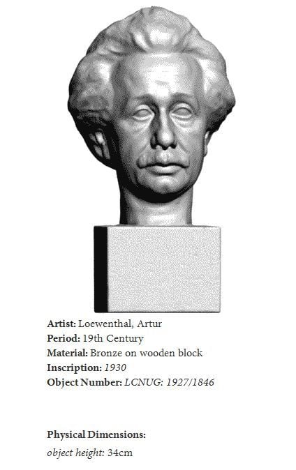 Albert-Einstein-Büste 3D-Scan – Bronzestatue zum Ausdrucken
