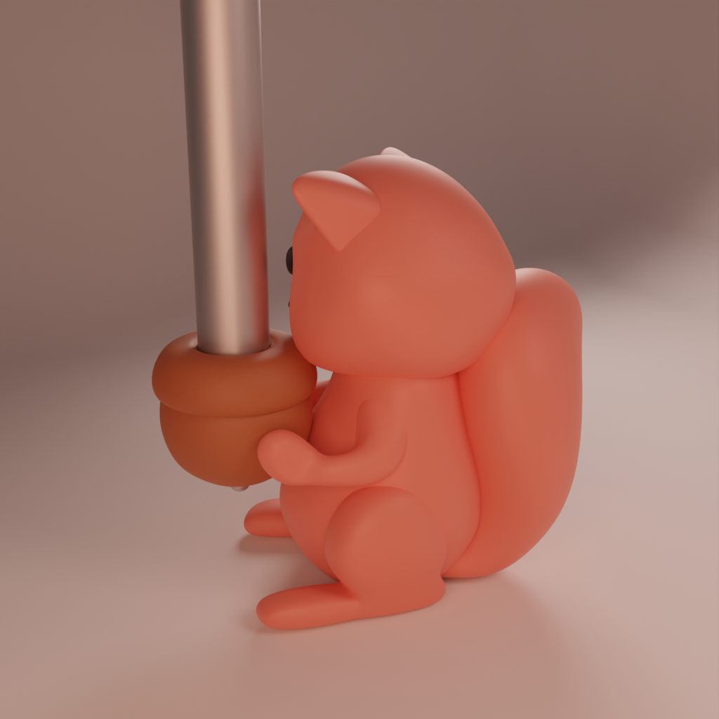 Eichhörnchen-Stift-/Stylushalter mit Eichel