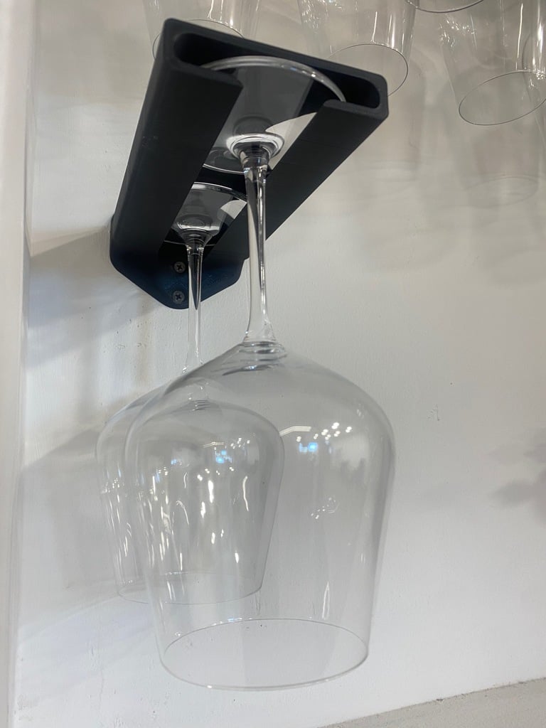 Vægmonteret Vinglasholder til 2 Glas