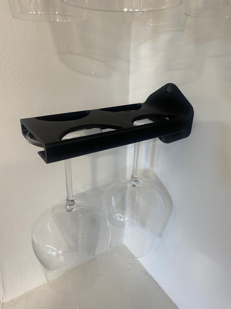 Vægmonteret Vinglasholder til 2 Glas