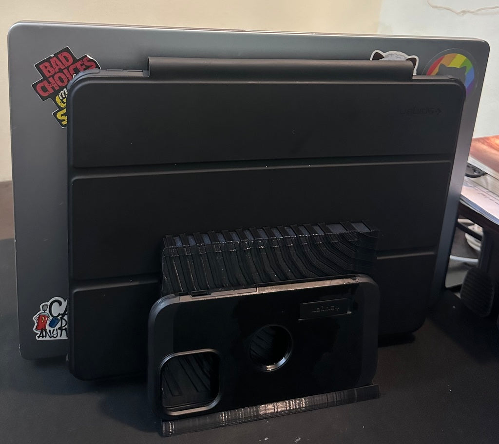 Vertikaler Ständer für 16-Zoll-Laptop, 12,9-Zoll-iPad und iPhone/Tastatur