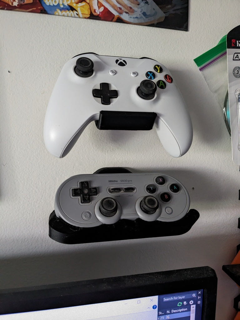 Einfache Wandhalterung für Gamecontroller (Xbox One und 8BitDo SN30Pro)