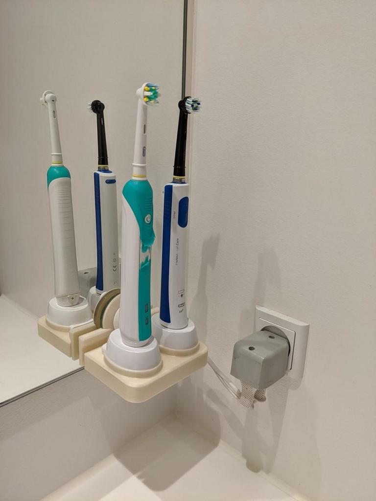 Doppel-Ladestation für elektrische Zahnbürsten von Oral-B mit Saugnapf