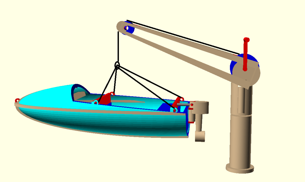 Rettungsboot mit Außenbordmotor und Davit – Marinebekleidung für Jungen