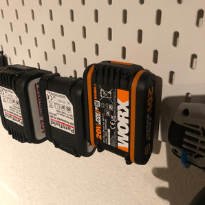 Intelligenter 2-in-1-Halter für Worx/Pattfield 20-V-Akkus – Für IKEA Skadis-System