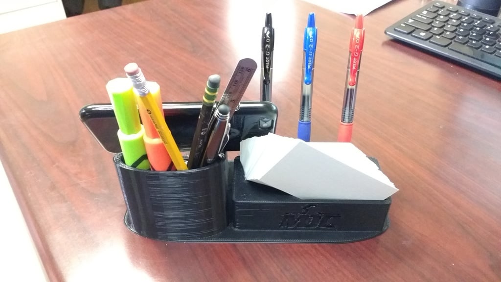 Schreibtisch-Organizer Remix mit Stifthalter, Telefonhalter, Visitenkartenhalter und Büroklammerablage