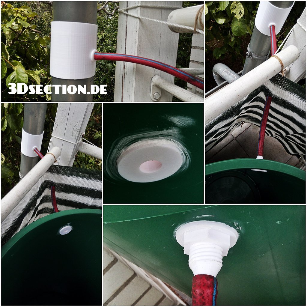 98-mm-Rohr-Regensammler mit automatischer Stoppfunktion für 1/2-Zoll-Gartenschlauch