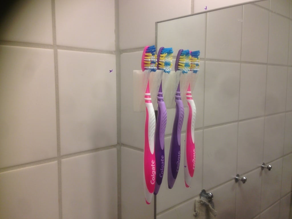 Einfacher Zahnbürstenhalter zur Spiegelmontage