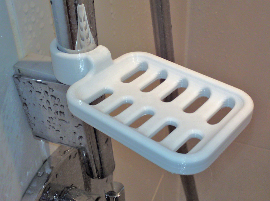 Sicherer und verstellbarer Seifenhalter für Duschstange