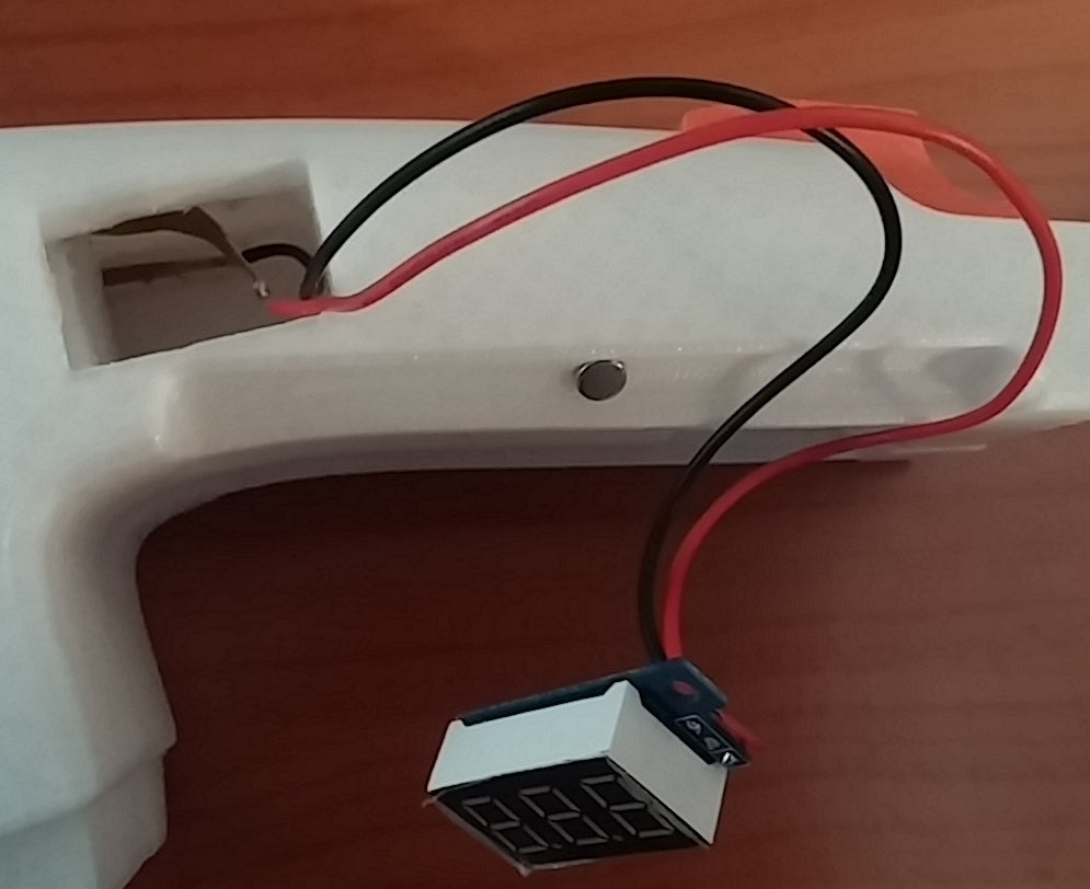 FESTO CDD 12 austauschbarer LiPo-Akkuhalter mit Voltmeter und magnetischen Bithaltern