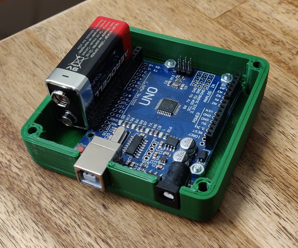 Arduino Uno-Gehäuse mit Platz für 9-V-Batterie