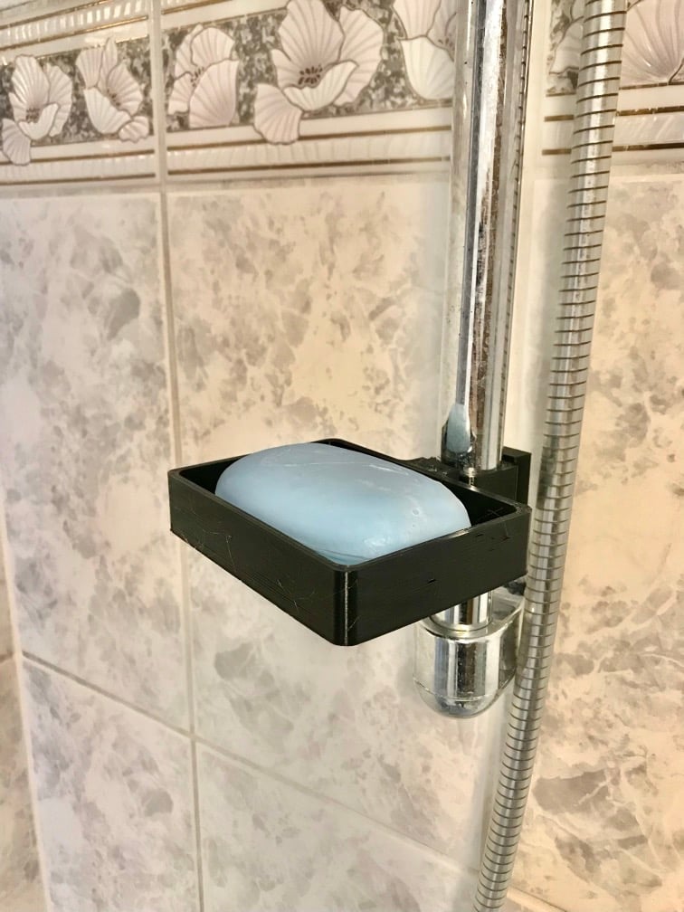 Duschablage für handelsübliche deutsche Duschstangen mit 25mm Durchmesser