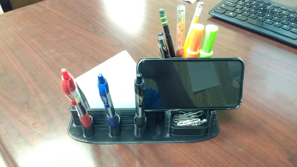 Schreibtisch-Organizer Remix mit Stifthalter, Telefonhalter, Visitenkartenhalter und Büroklammerablage