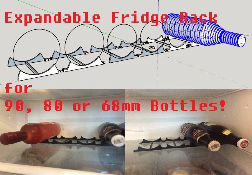 Erweiterbares Kühlschrank-Flaschenregal in 3 Größen