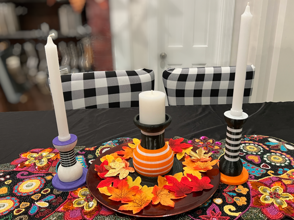 3 festliche Kerzenständer für Halloween, Weihnachten und Ostern