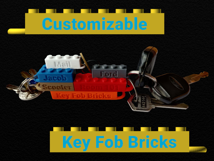 Personalisierter LEGO-kompatibler Textanhänger-Schlüsselanhänger